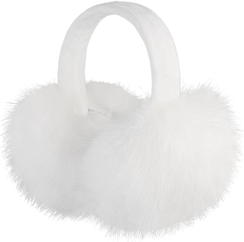 FSTEOE Women Winter Ear Muffs Foldable Girl Ear Warmer Fashion Furry Earmuff Soft Ear Cover Cold Weather - Image 1